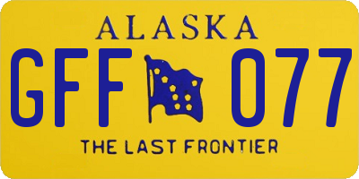AK license plate GFF077