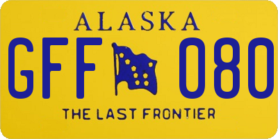 AK license plate GFF080