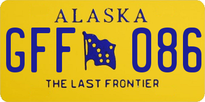AK license plate GFF086