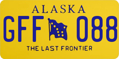 AK license plate GFF088