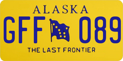 AK license plate GFF089