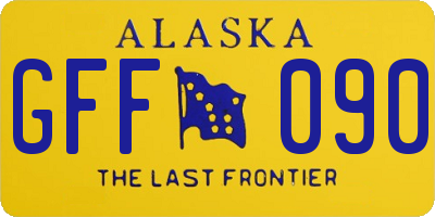 AK license plate GFF090