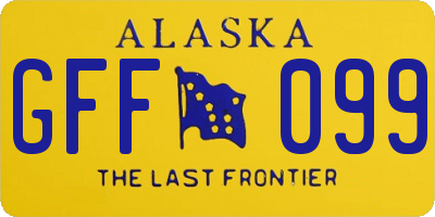 AK license plate GFF099