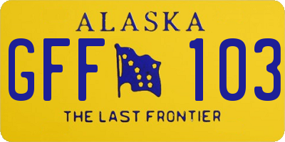 AK license plate GFF103