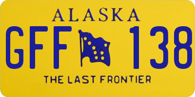 AK license plate GFF138