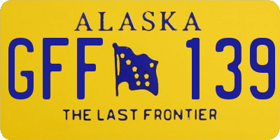 AK license plate GFF139