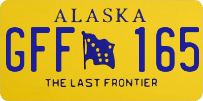 AK license plate GFF165