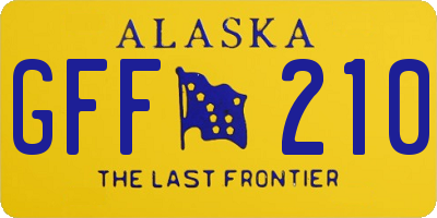 AK license plate GFF210