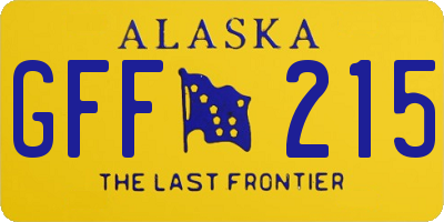 AK license plate GFF215