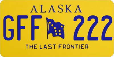 AK license plate GFF222