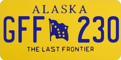 AK license plate GFF230