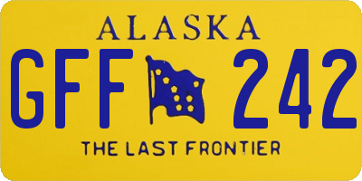 AK license plate GFF242