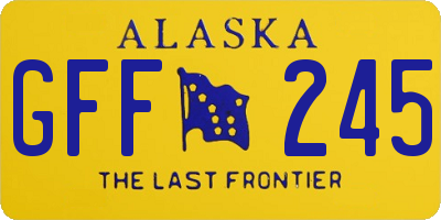AK license plate GFF245