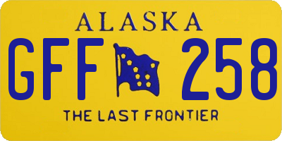 AK license plate GFF258