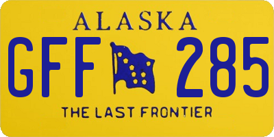 AK license plate GFF285