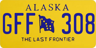 AK license plate GFF308