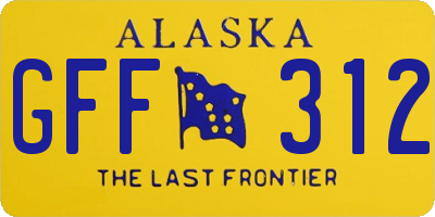 AK license plate GFF312