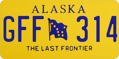 AK license plate GFF314