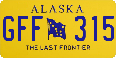 AK license plate GFF315