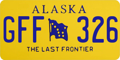AK license plate GFF326