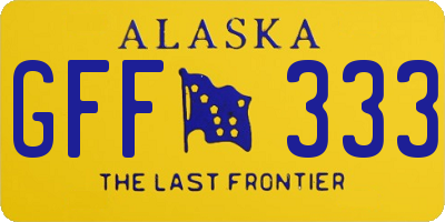 AK license plate GFF333