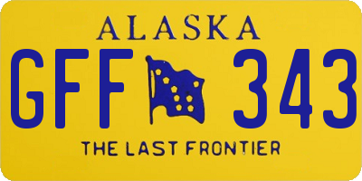 AK license plate GFF343