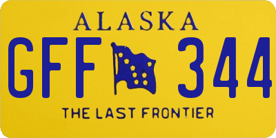 AK license plate GFF344