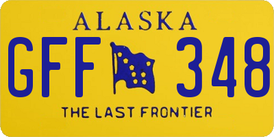 AK license plate GFF348