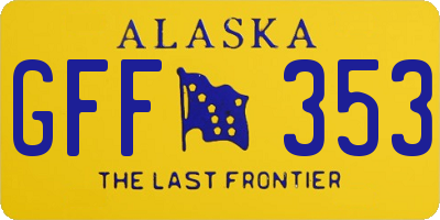 AK license plate GFF353