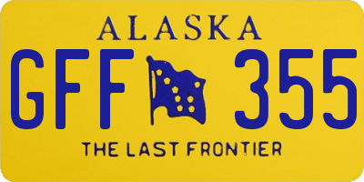 AK license plate GFF355