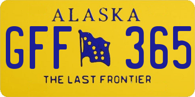 AK license plate GFF365