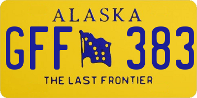 AK license plate GFF383