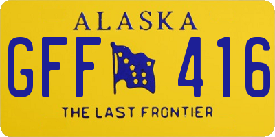 AK license plate GFF416