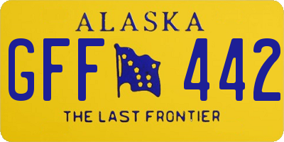AK license plate GFF442