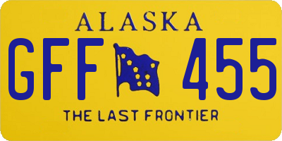 AK license plate GFF455