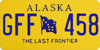 AK license plate GFF458