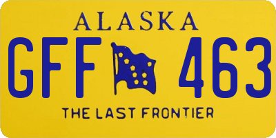 AK license plate GFF463