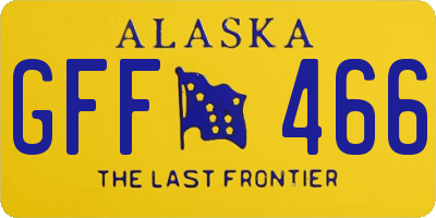 AK license plate GFF466