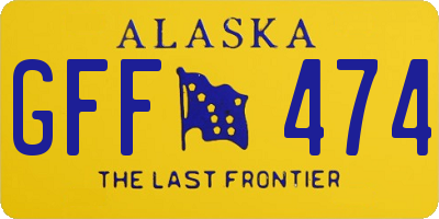 AK license plate GFF474