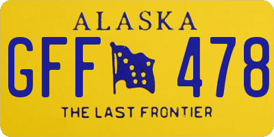 AK license plate GFF478