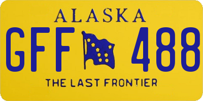 AK license plate GFF488