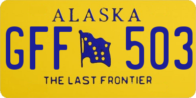 AK license plate GFF503