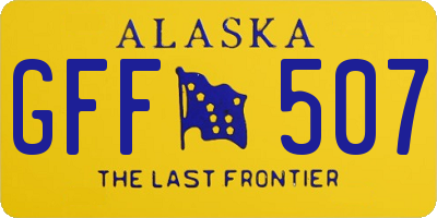 AK license plate GFF507