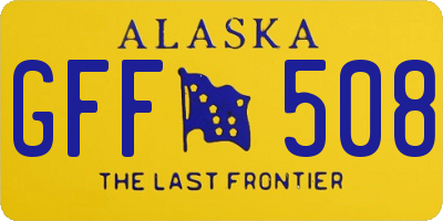 AK license plate GFF508