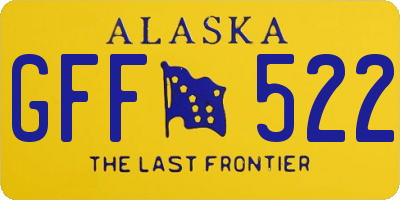 AK license plate GFF522