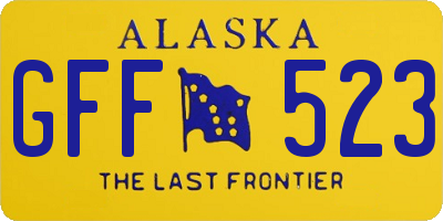 AK license plate GFF523