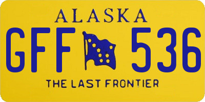 AK license plate GFF536