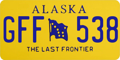 AK license plate GFF538