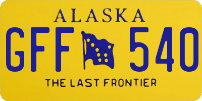 AK license plate GFF540