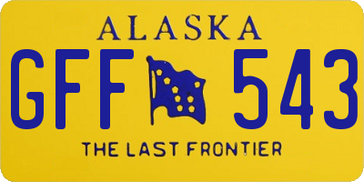 AK license plate GFF543